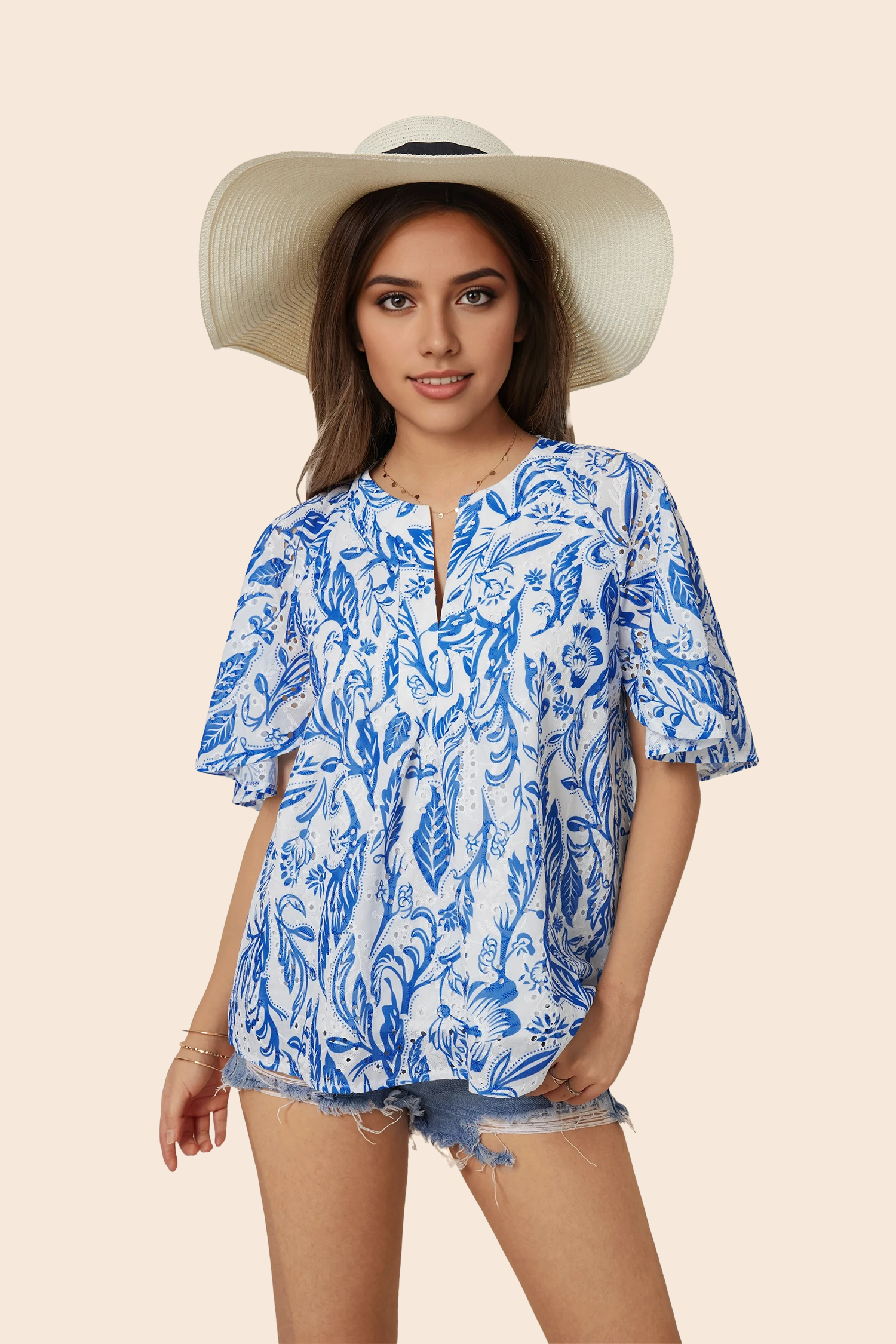 Boho Short Sleeve Blouse