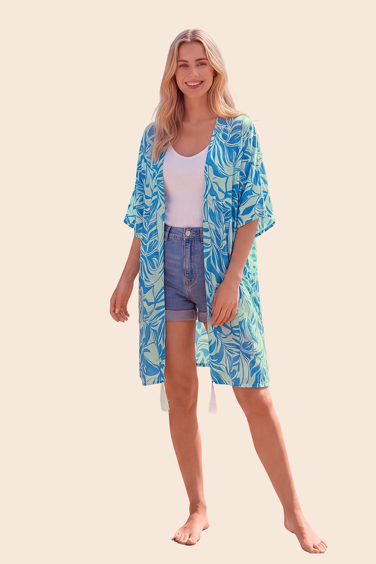 Vacation & Resort Wear 3/4Sleeve Cardigan