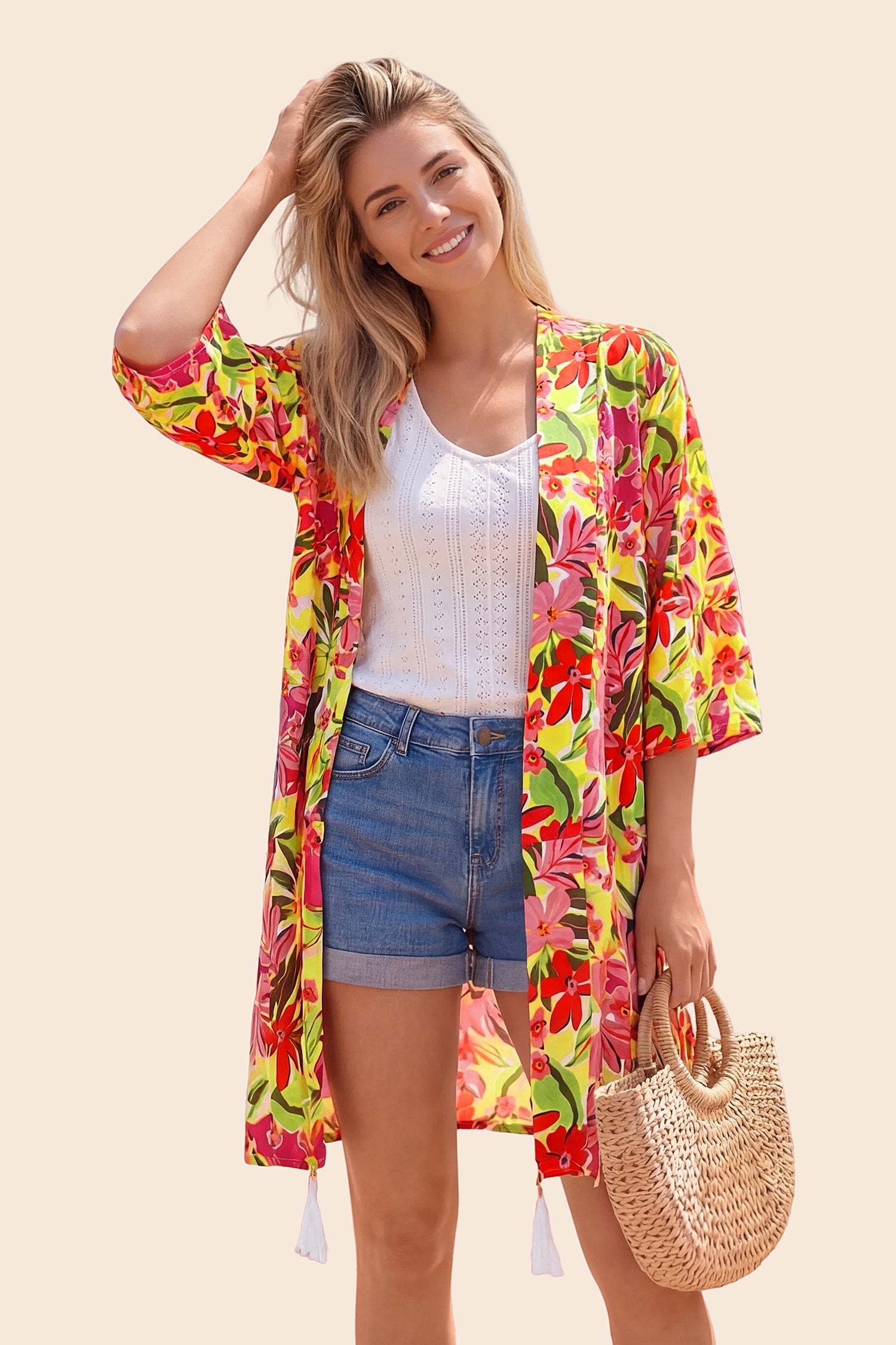 Vacation & Resort Wear 3/4Sleeve Cardigan