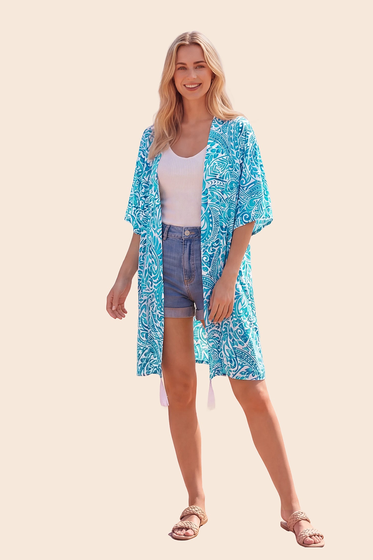 Vacation & Resort Wear 3/4Sleeve Cardigan