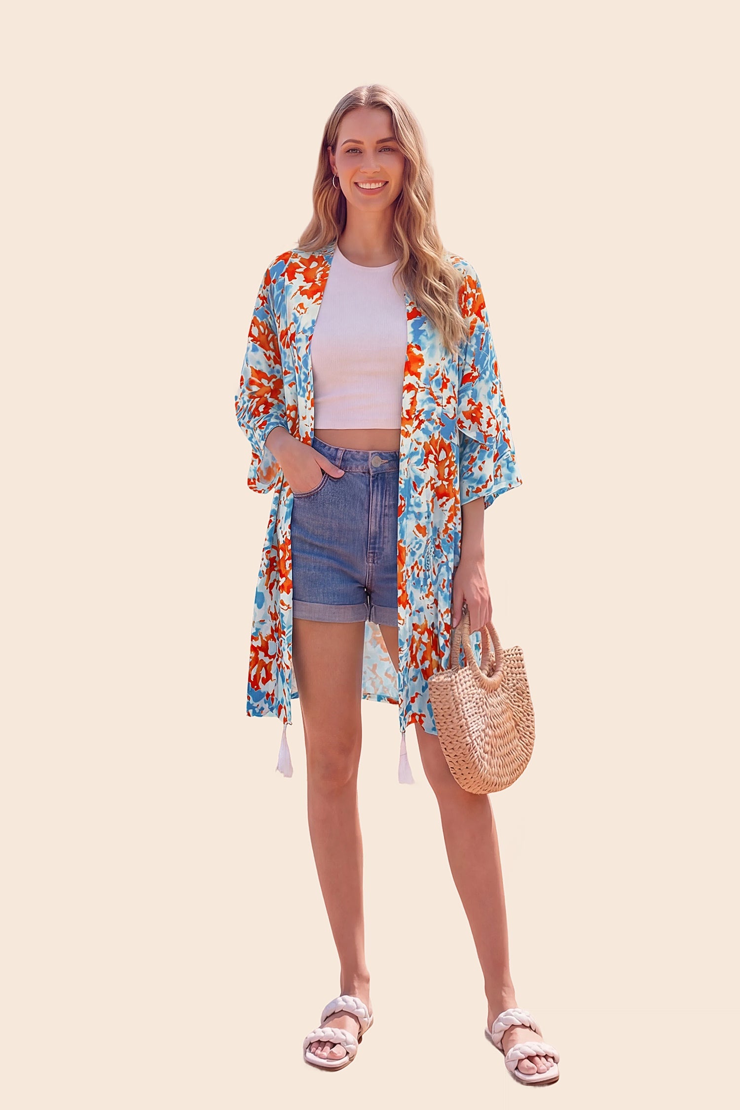 Vacation & Resort Wear 3/4Sleeve Cardigan