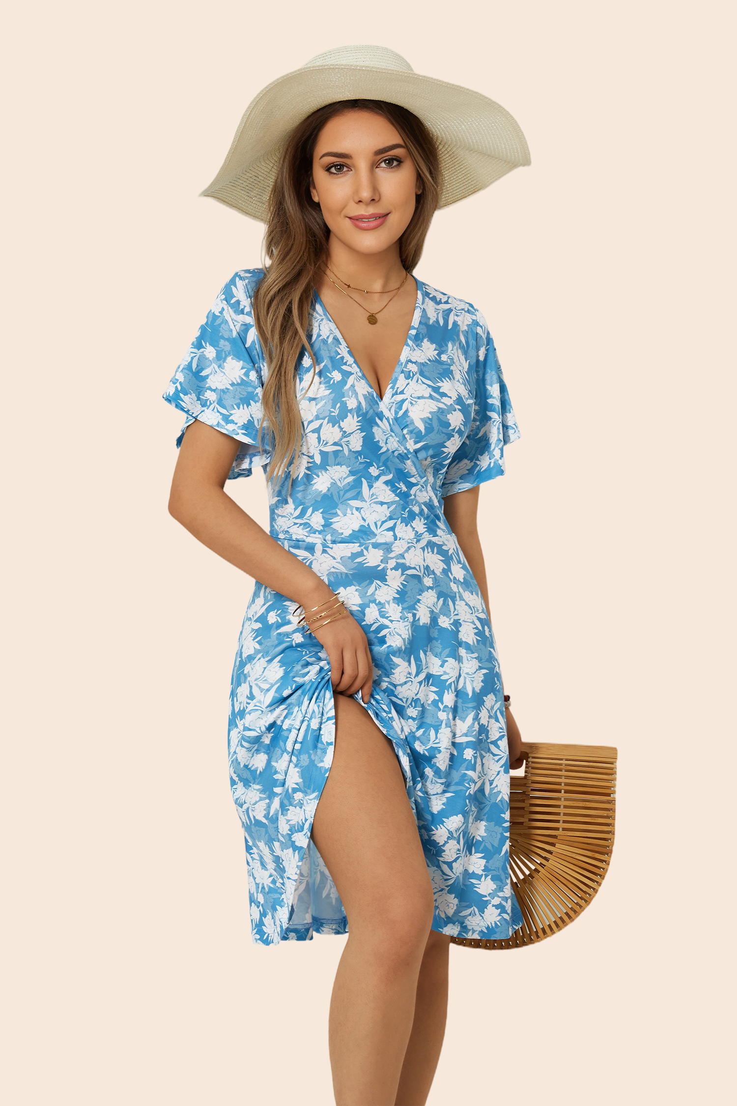 Tropical Knee Length Dress
