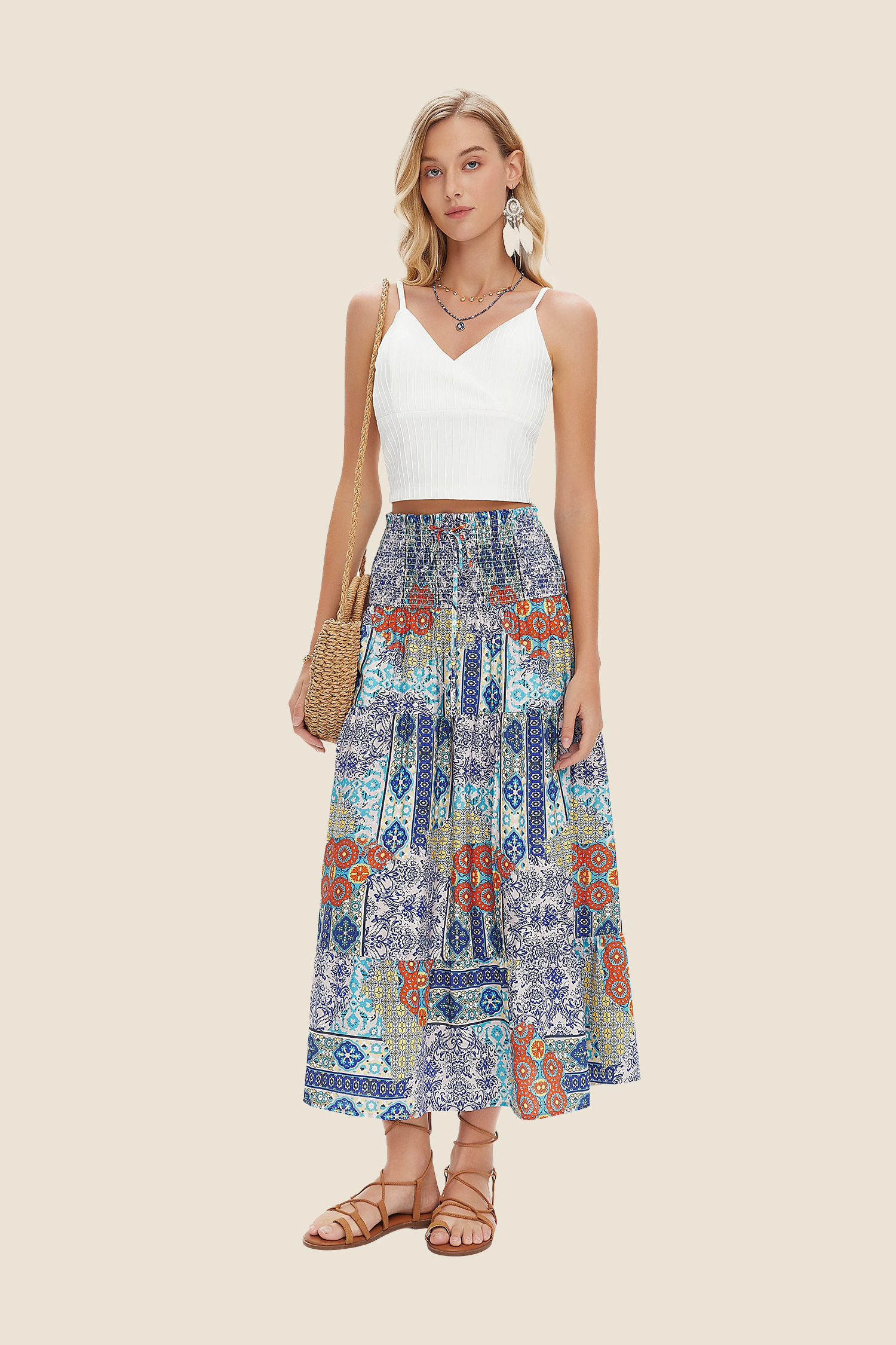 Boho Midi Skirt