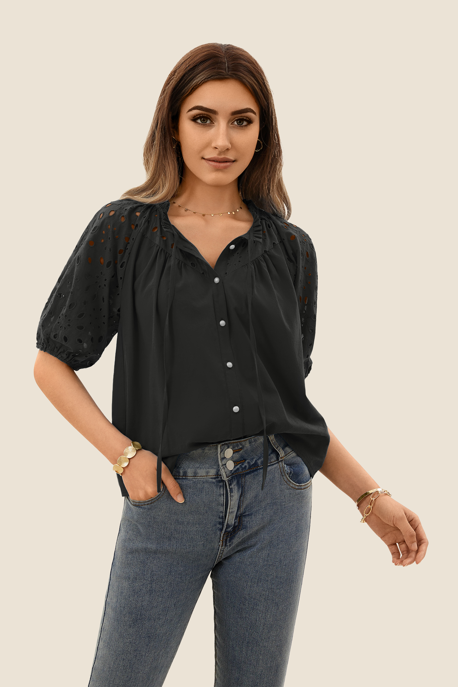 Short Sleeve Blouse &amp; Shrug Tops