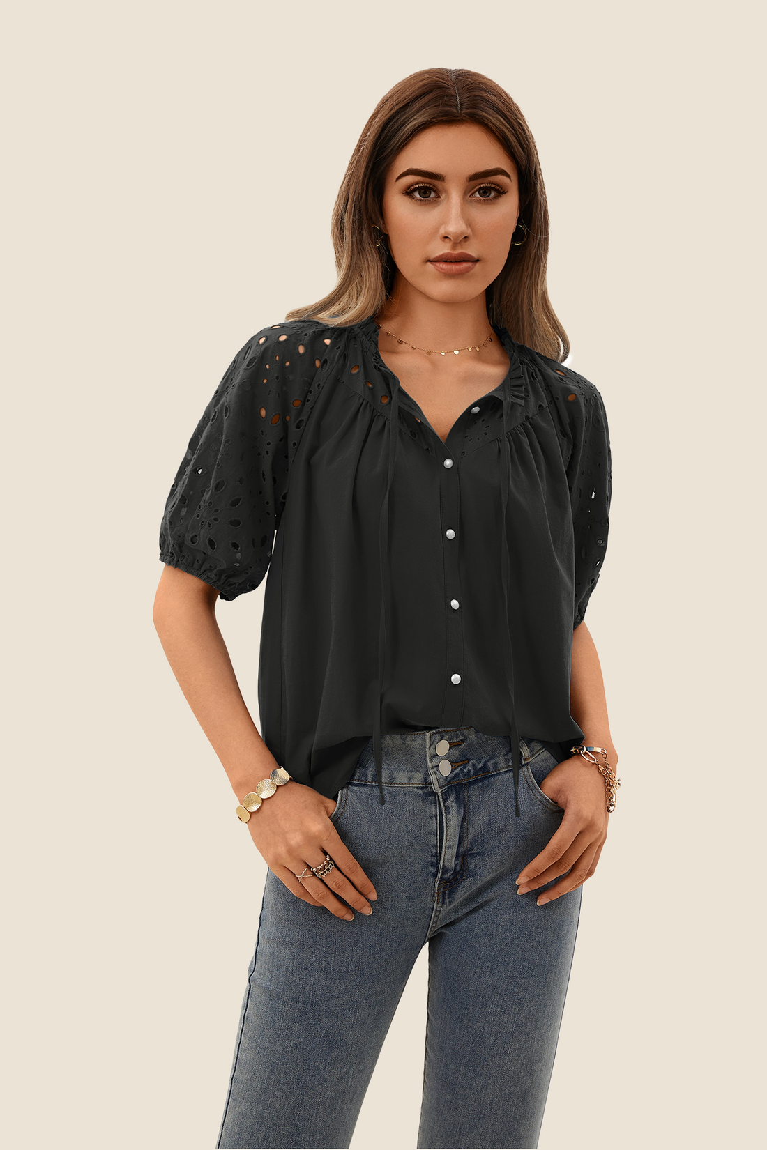 Short Sleeve Blouse &amp; Shrug Tops