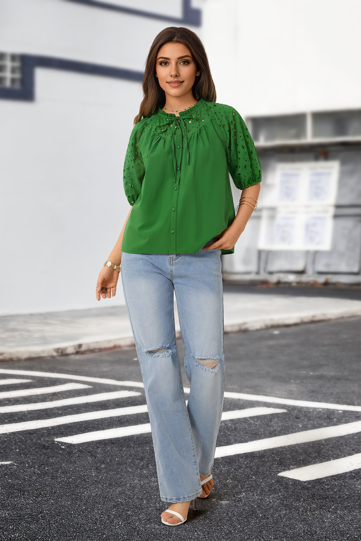 Short Sleeve Blouse &amp; Shrug Tops