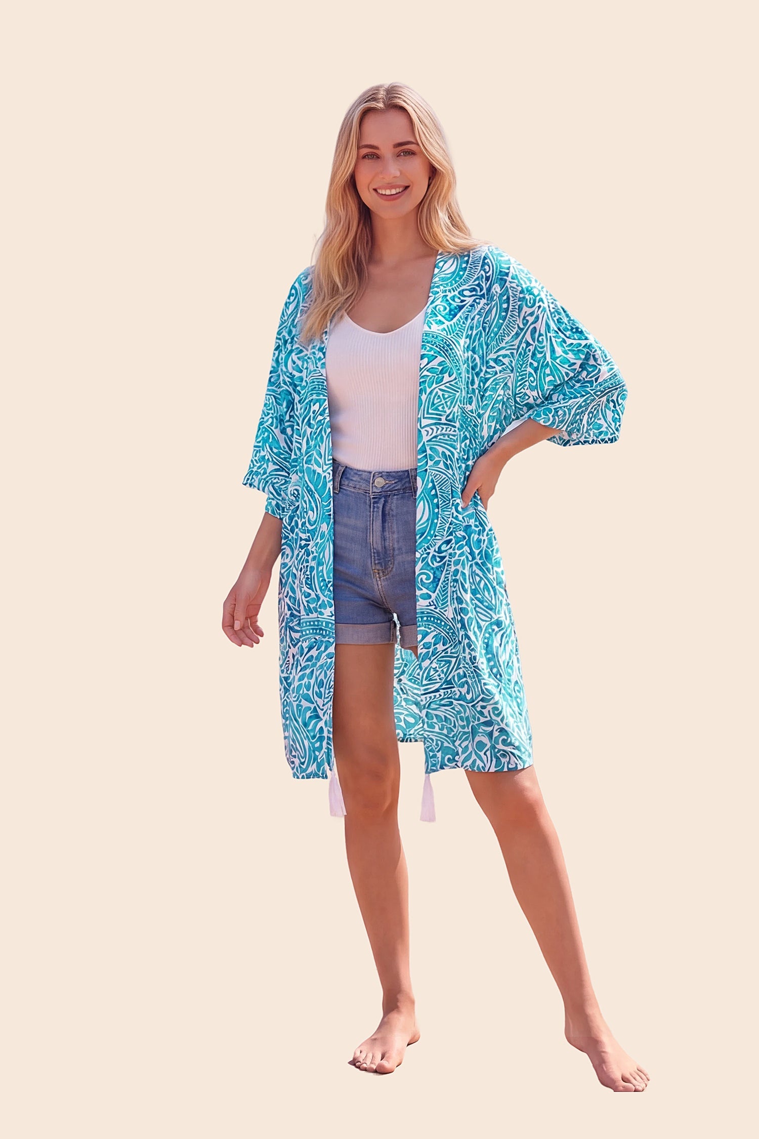 Vacation &amp; Resort Wear 3/4Sleeve Cardigan