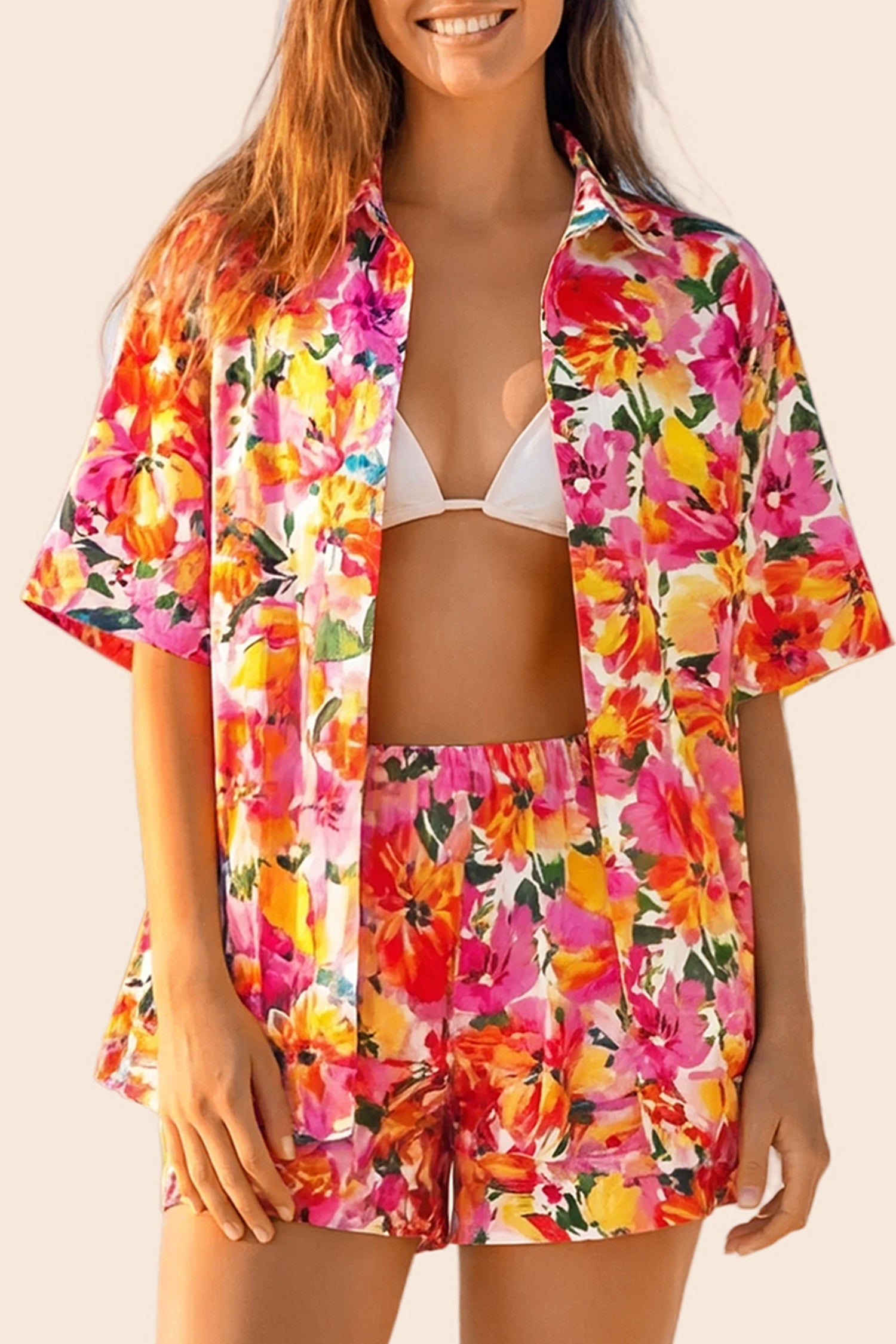 Vacation &amp; Resort Wear Short Sleeve Blouse &amp; Shrug