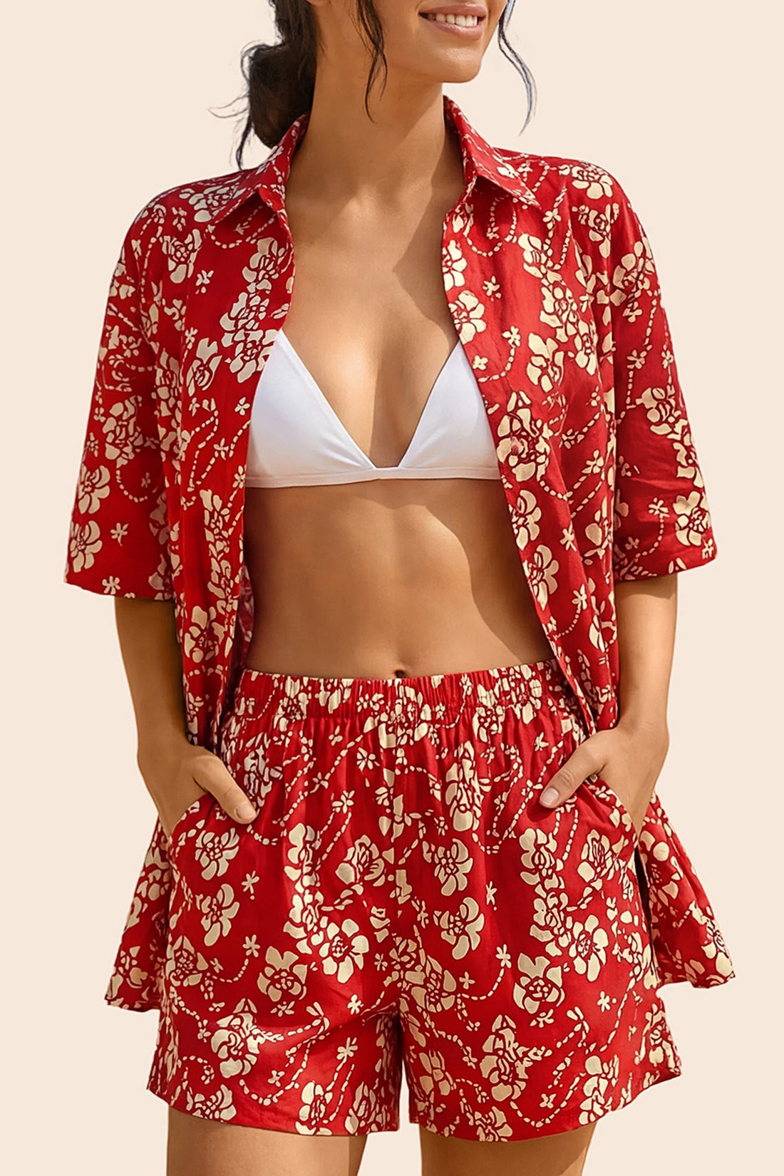 Vacation &amp; Resort Wear Short Sleeve Blouse &amp; Shrug