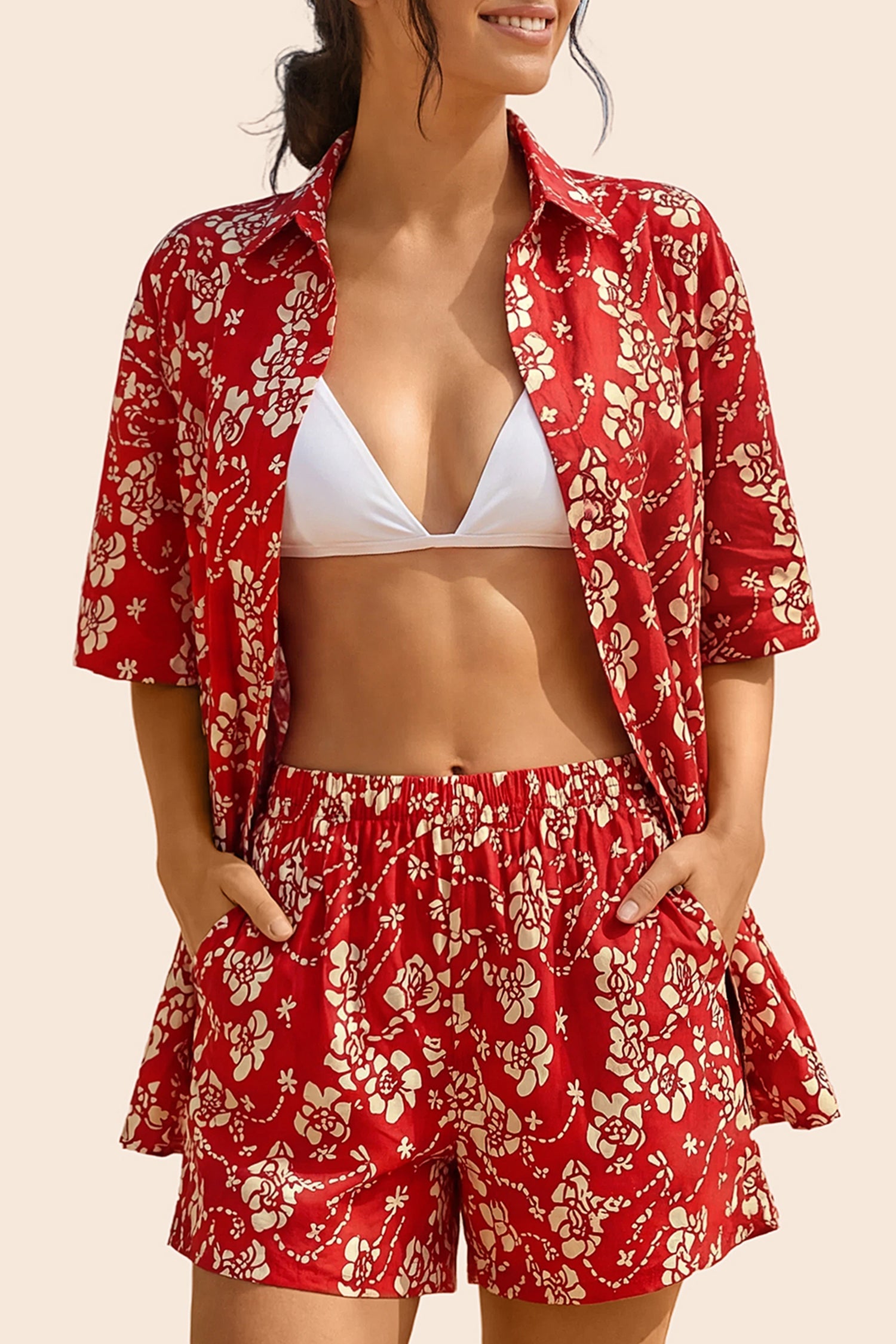 Vacation &amp; Resort Wear Short Sleeve Blouse &amp; Shrug