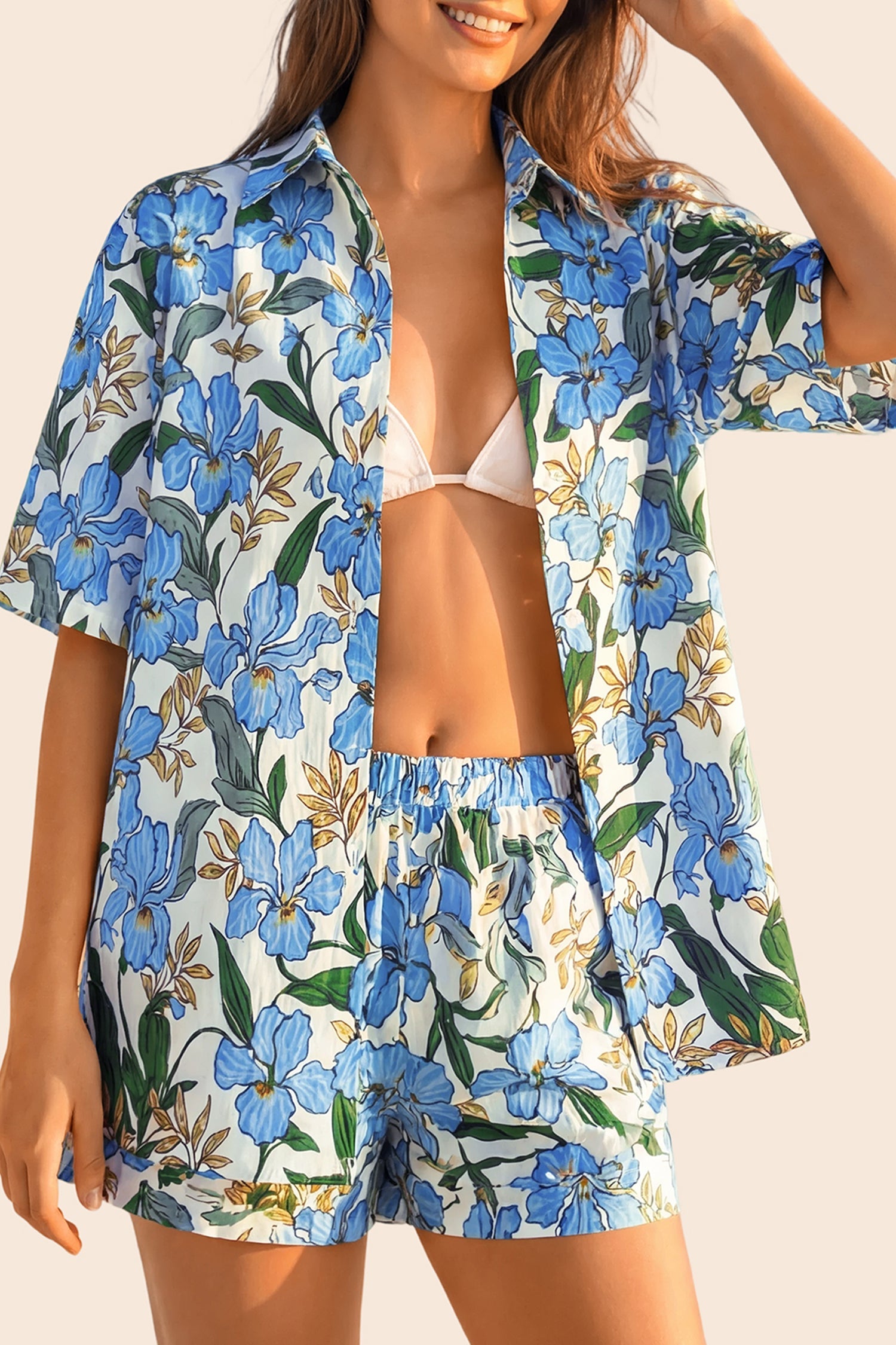 Vacation &amp; Resort Wear Short Sleeve Blouse &amp; Shrug