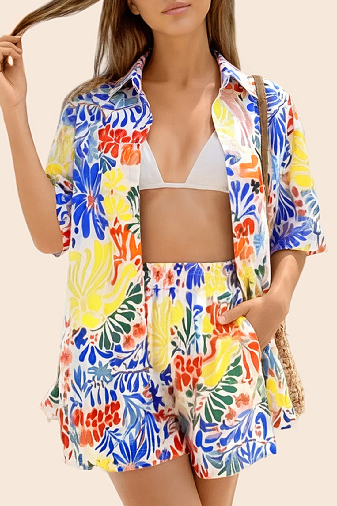 Vacation &amp; Resort Wear Short Sleeve Blouse &amp; Shrug