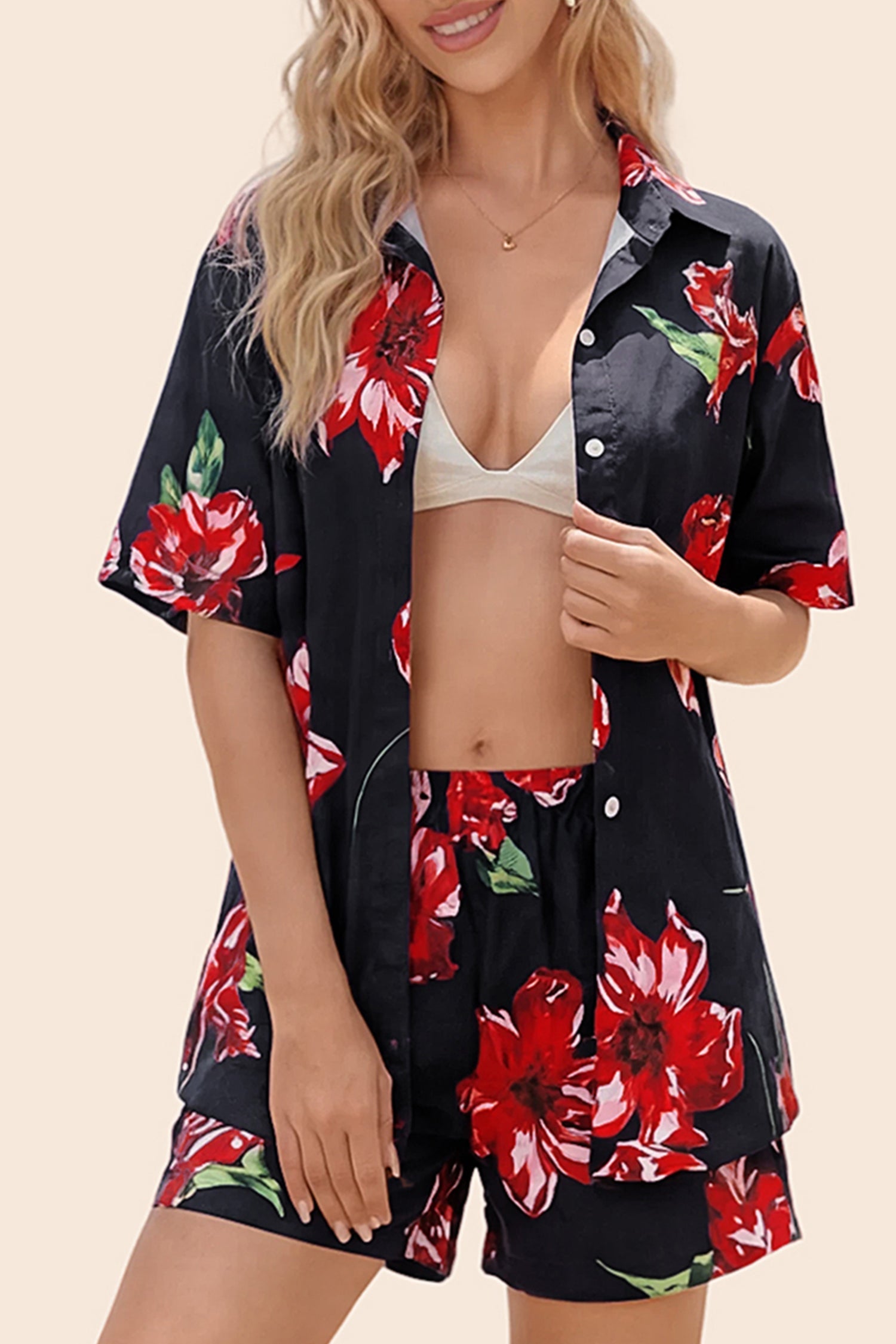 Vacation &amp; Resort Wear Short Sleeve Blouse &amp; Shrug