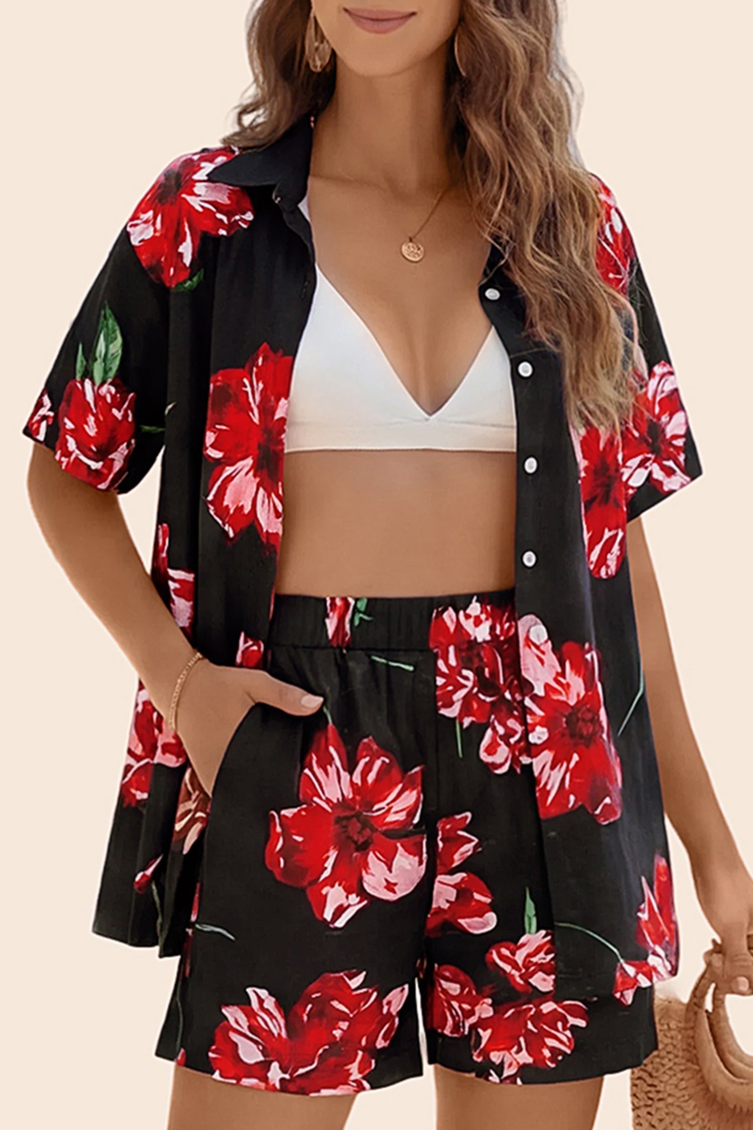 Vacation &amp; Resort Wear Short Sleeve Blouse &amp; Shrug