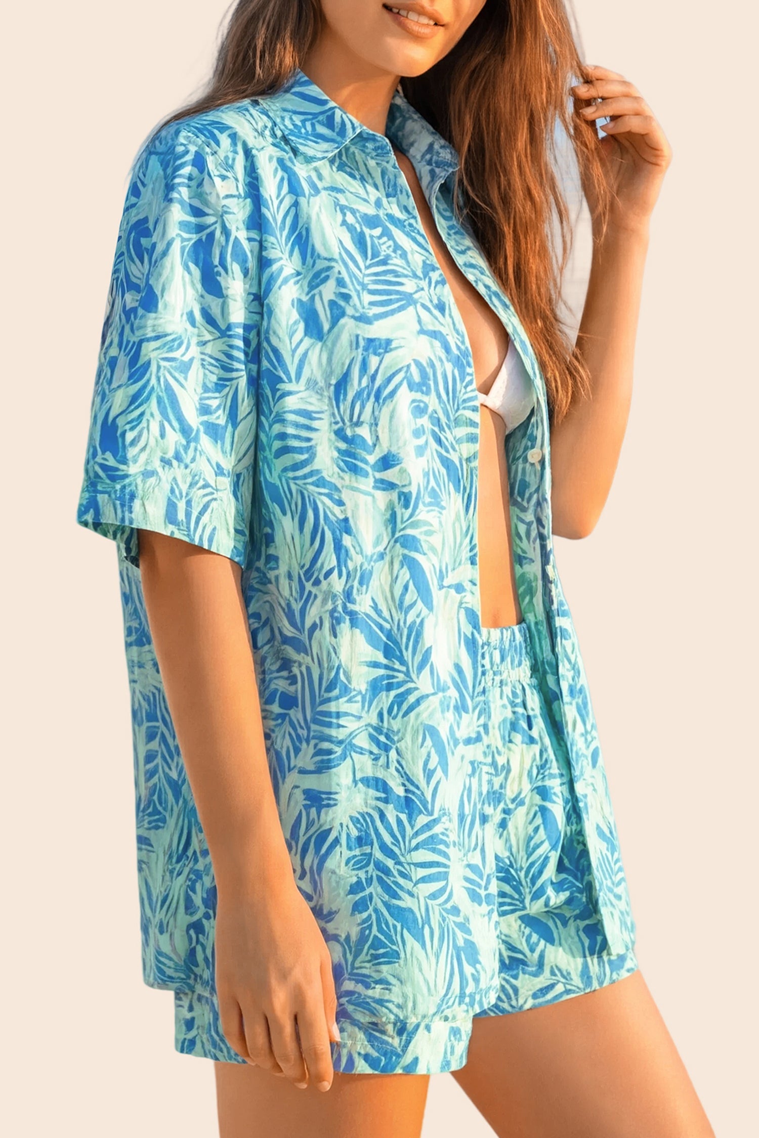 Vacation &amp; Resort Wear Short Sleeve Blouse &amp; Shrug