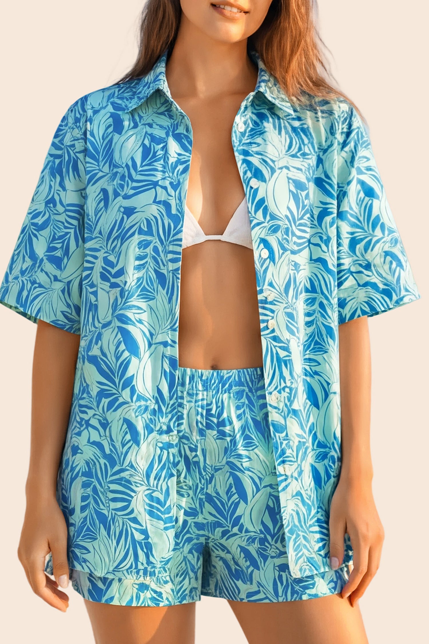 Vacation &amp; Resort Wear Short Sleeve Blouse &amp; Shrug