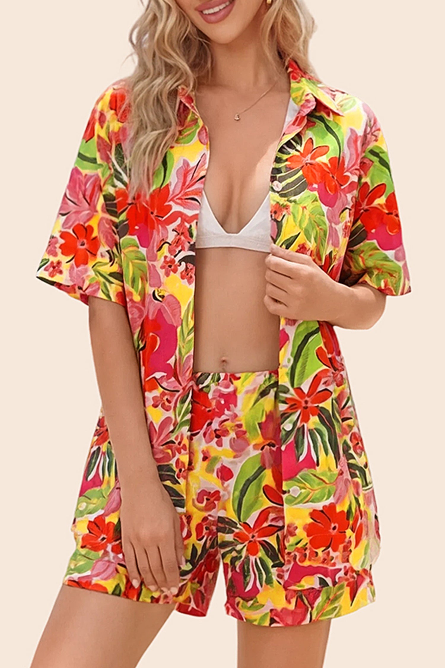 Vacation &amp; Resort Wear Short Sleeve Blouse &amp; Shrug