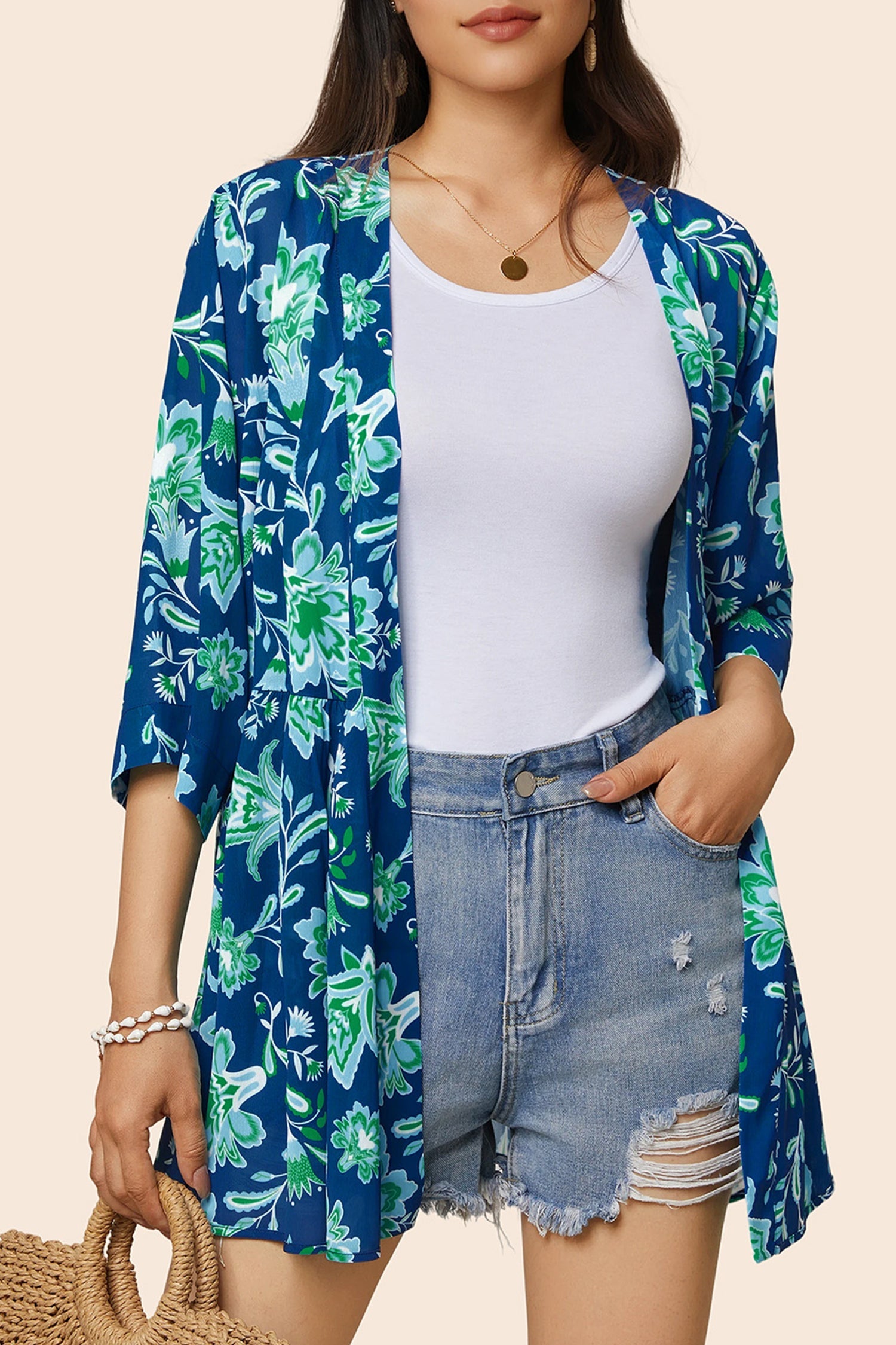 Boho 3/4Sleeve Coverup