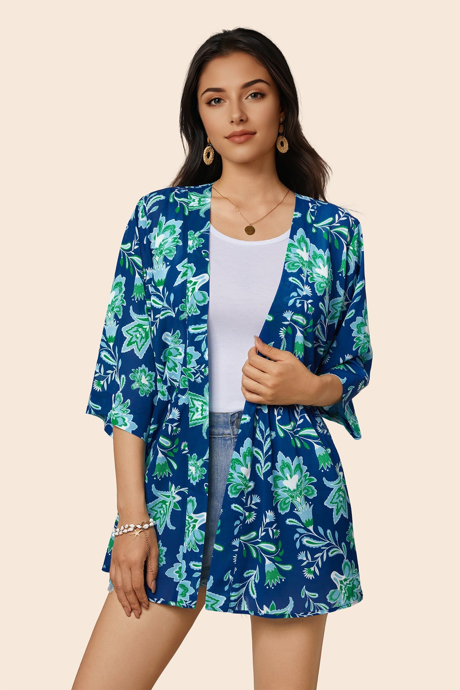 Boho 3/4Sleeve Coverup