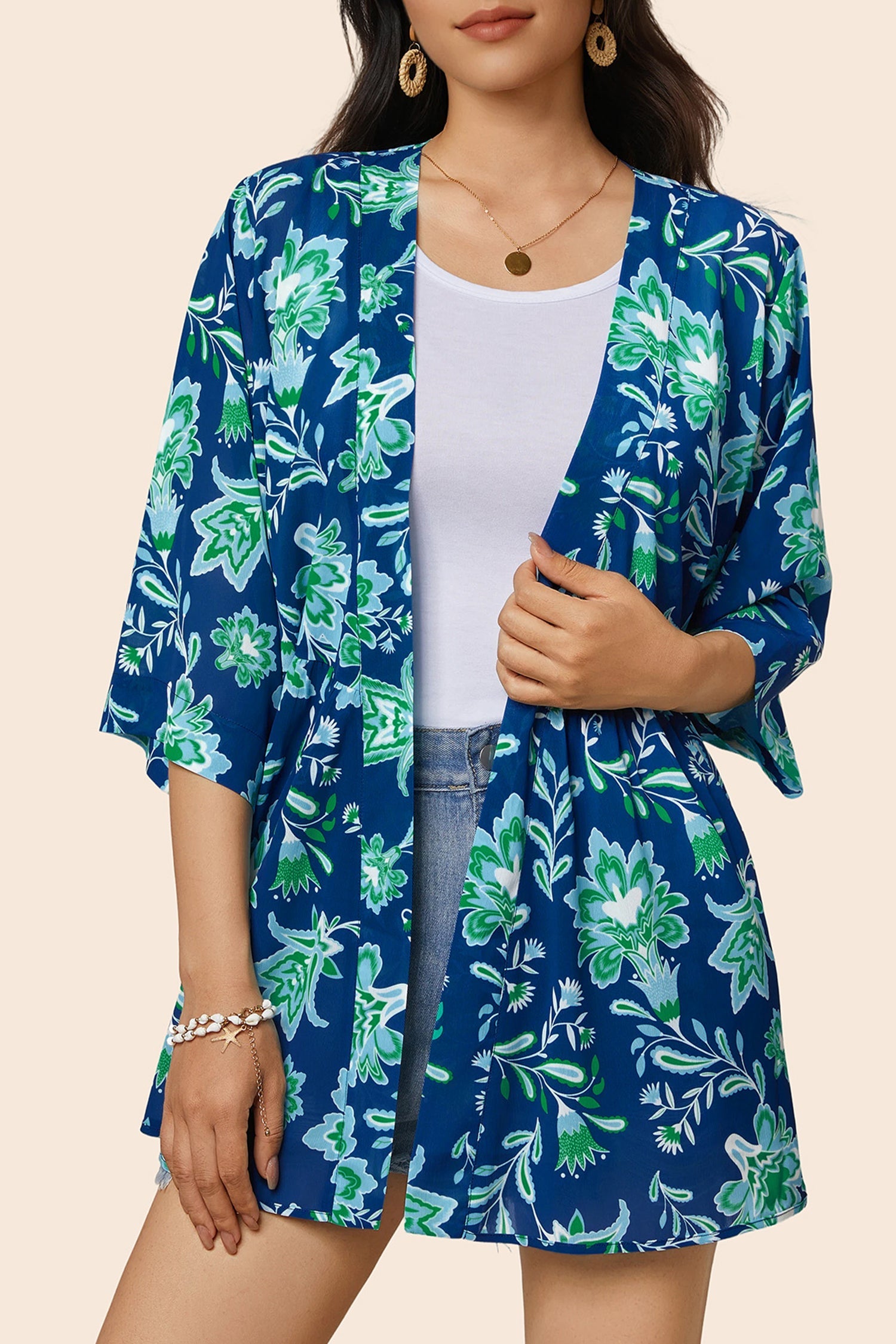 Boho 3/4Sleeve Coverup