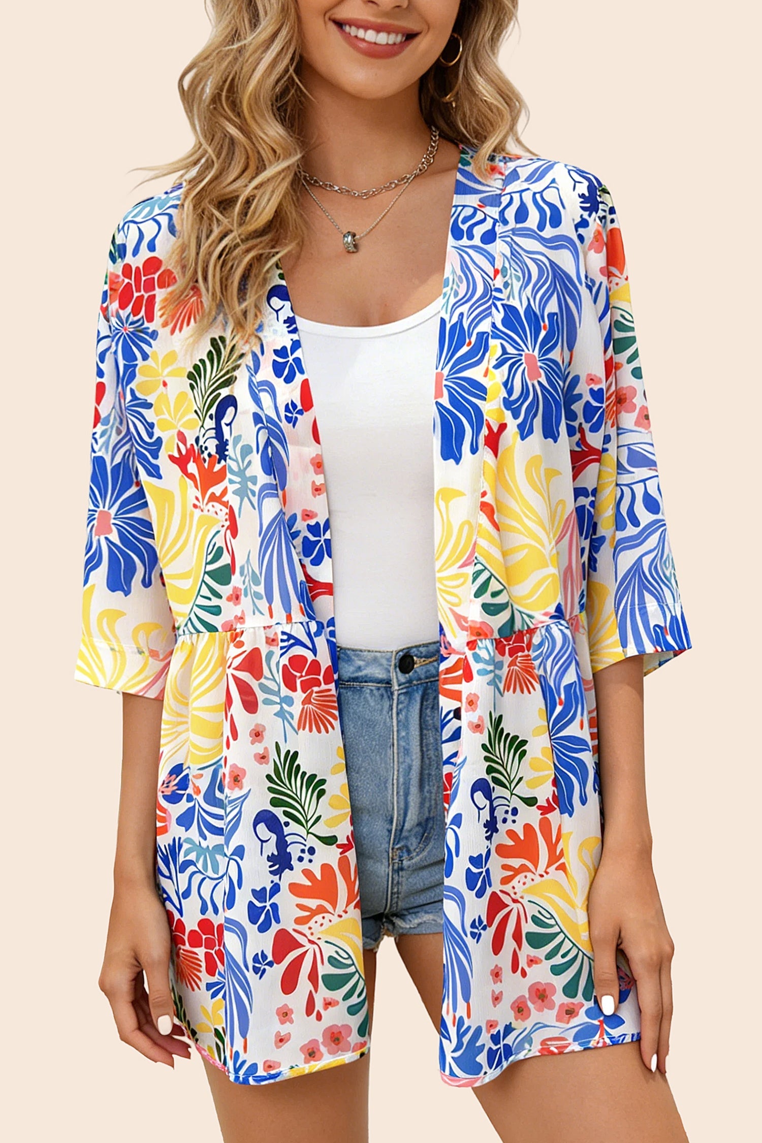 Boho 3/4Sleeve Coverup
