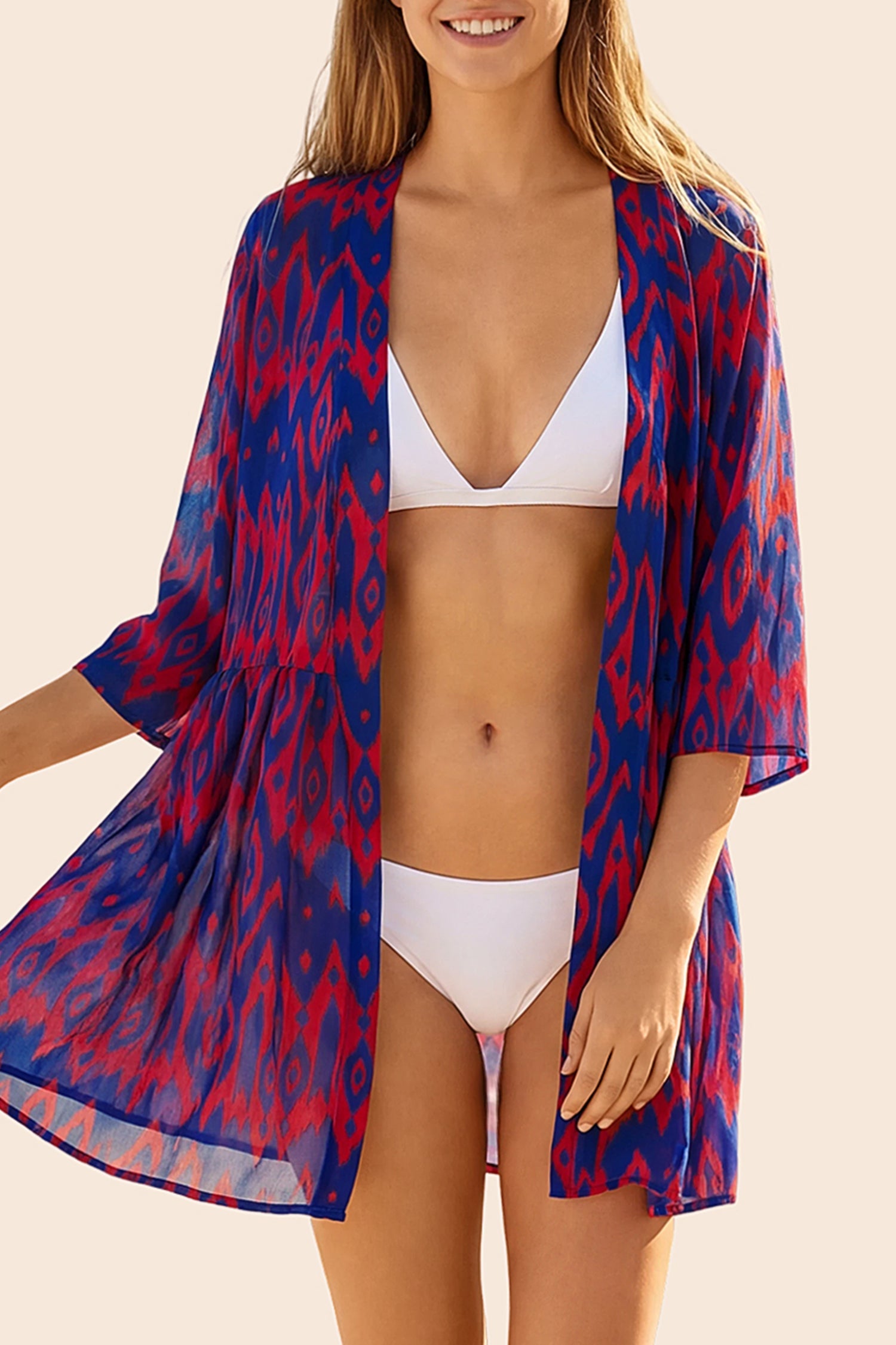 Boho 3/4Sleeve Coverup