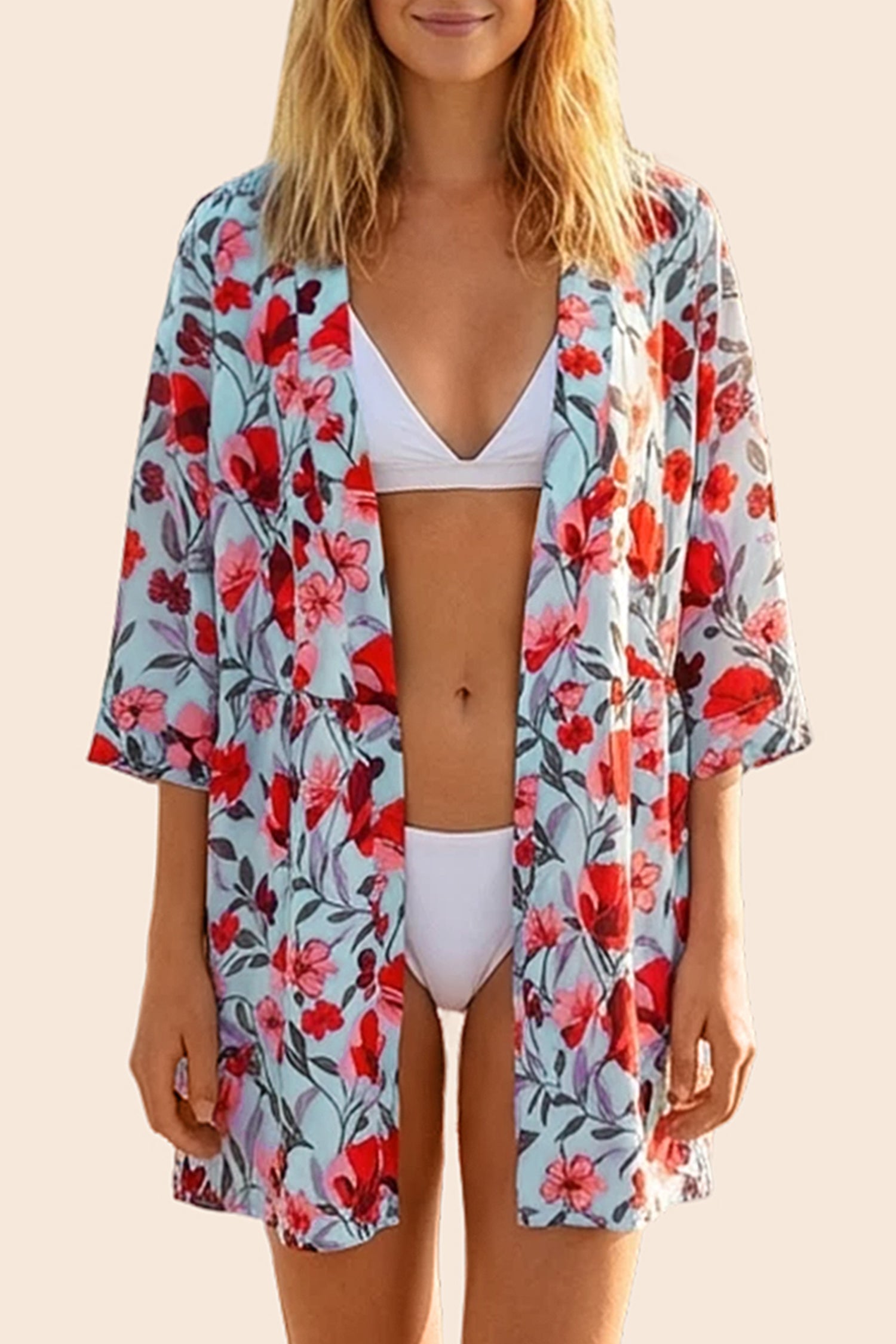 Boho 3/4Sleeve Coverup