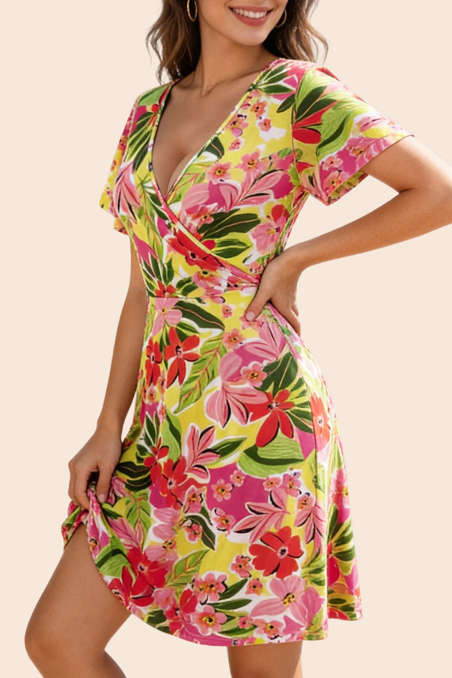 Tropical &amp; Hawaiian Above Knee Dress