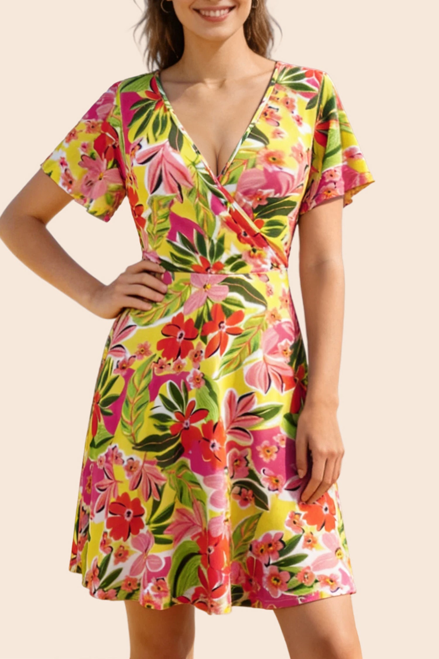 Tropical &amp; Hawaiian Above Knee Dress