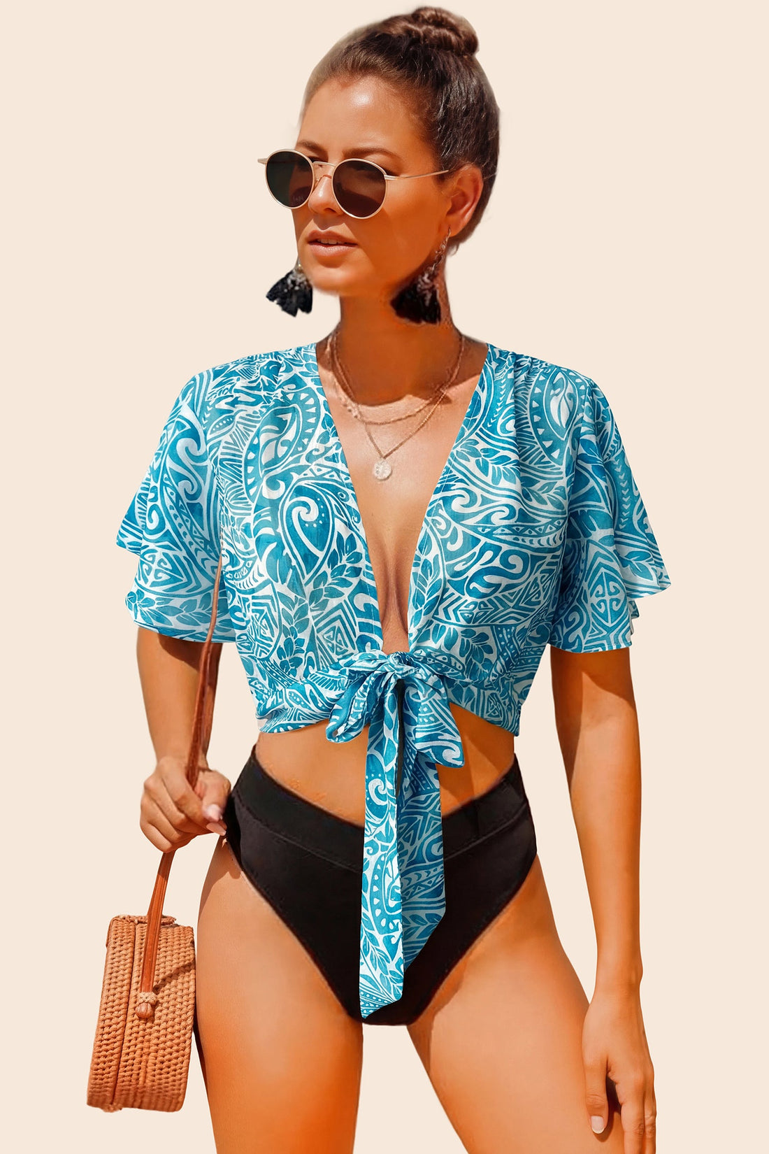 Vacation &amp; Resort Wear Short Sleeve Blouse
