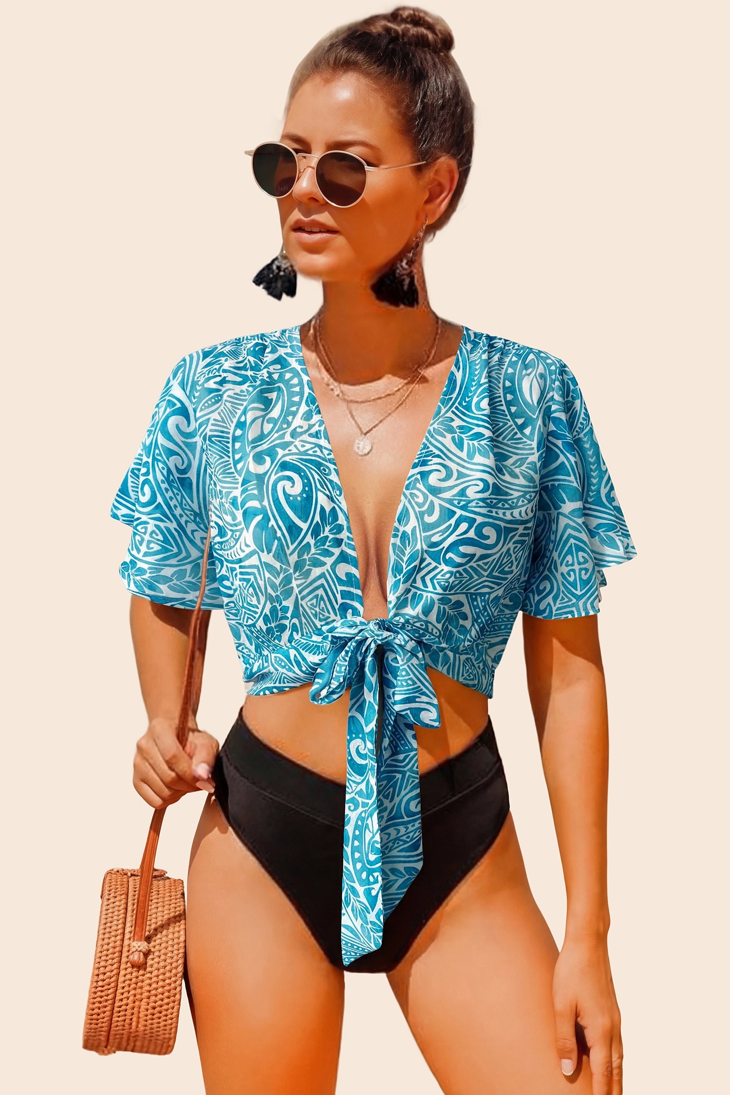 Vacation &amp; Resort Wear Short Sleeve Blouse