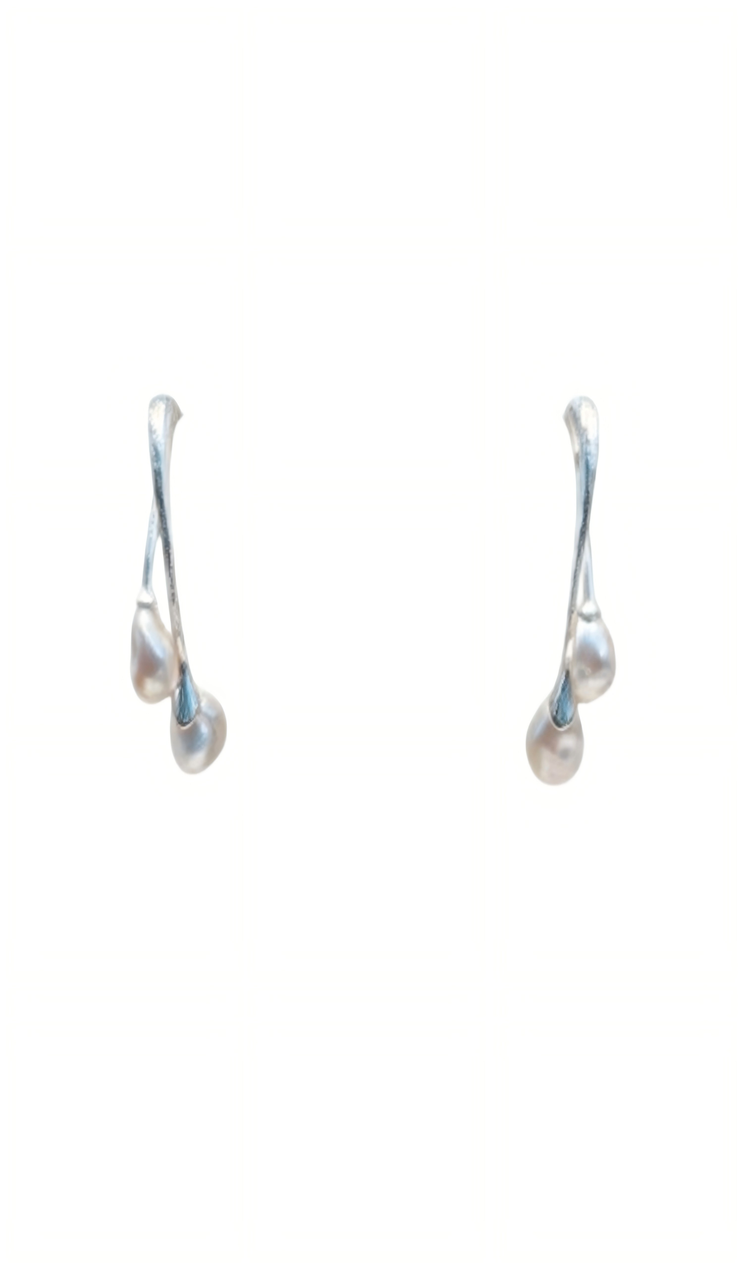 Silver Baroque Pearl Drop Earrings